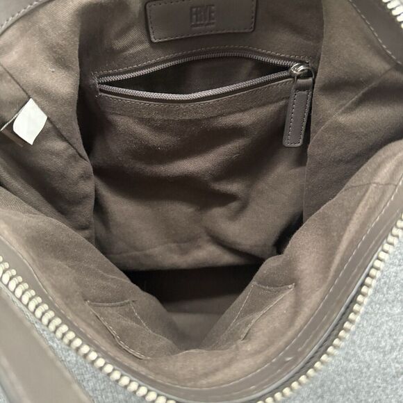 FRYE Soft Leather Bag Lena Gray Hobo Shoulder Handbag Tote Purse Boho Western - Picture 7 of 12